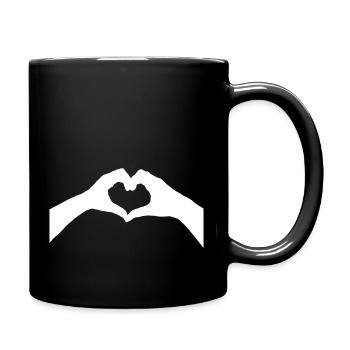 Herz - Tasse einfarbig - Schwarz - Rechts