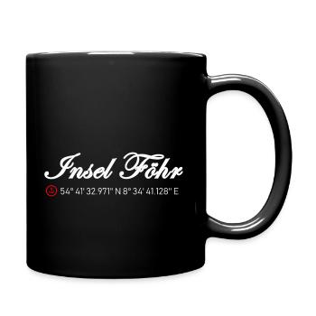 Insel Föhr Koordinaten - Tasse einfarbig - Schwarz - Rechts