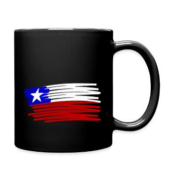Drapeau du Chili peint - Mug uni - noir - Droite