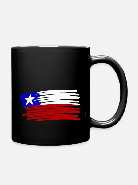 Chile Flag Flagge painted gemalt - Tasse einfarbig - Schwarz