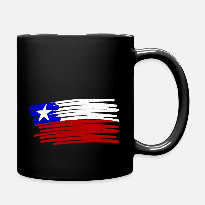 Chile flag painted painted - Full Colour Mug - black
