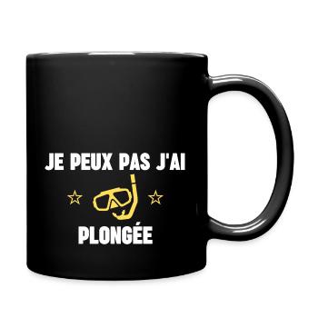 je peux pas j'ai plongée - Mug uni - noir - Droite