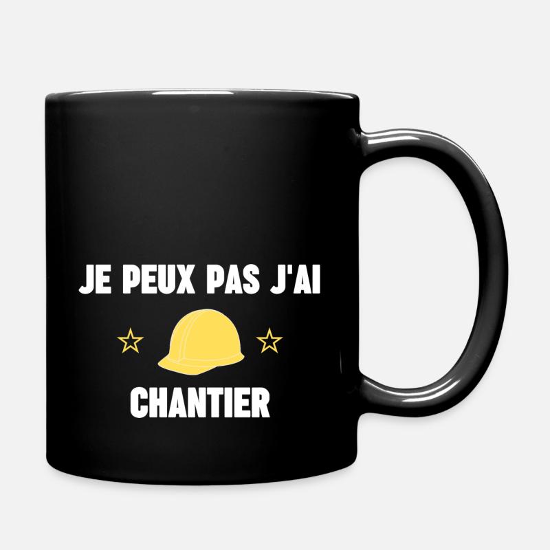 je peux pas j'ai chantier - Mug uni - noir