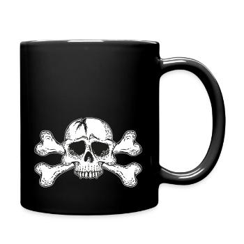 skull with bones - Full Colour Mug - black - Right