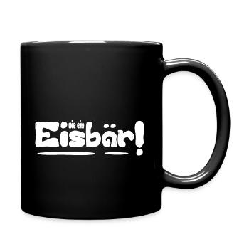 Eisbader Eisbär Winterschwimmer Winterhart Eisbad - Tasse einfarbig - Schwarz - Rechts