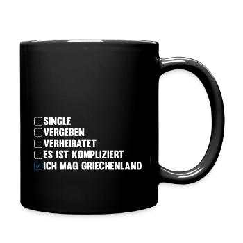 Griechen Grieche Griechenland - Tasse einfarbig - Schwarz - Rechts