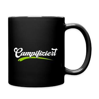 camper outdoor camping campifiziert am lagerfeuer - Tasse einfarbig - Schwarz - Rechts