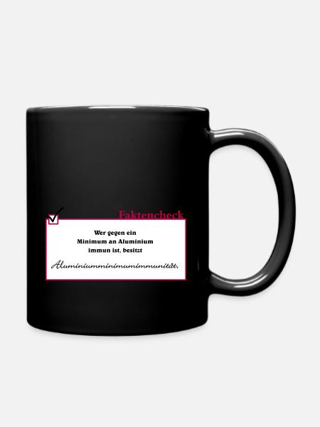Aluminiumminimumimmunität - Tasse einfarbig - Schwarz