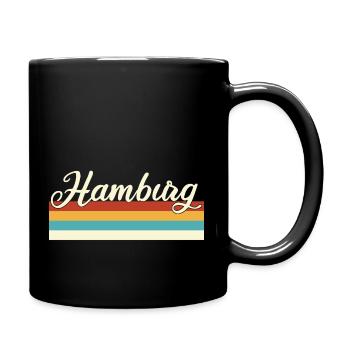 Hambourg - Ville hanséatique - Rétro - Vintage - Poutre - Mug uni - noir - Droite