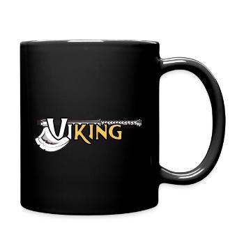 viking viKING nordic celtic with viking axe - Full Colour Mug - black - Right