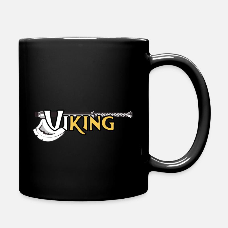 wikinger viKING nordisch keltisch mit Wikingeraxt - Tasse einfarbig - Schwarz