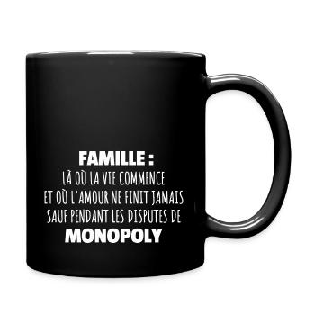 citation Famille / cadeau famille / humour famille - Mug uni - noir - Droite