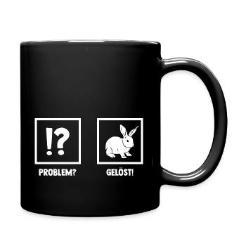 Kaninchen Hase - Tasse einfarbig - Schwarz - Rechts