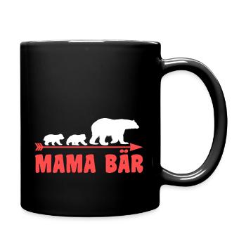 Mutter Mama Bär - Tasse einfarbig - Schwarz - Rechts