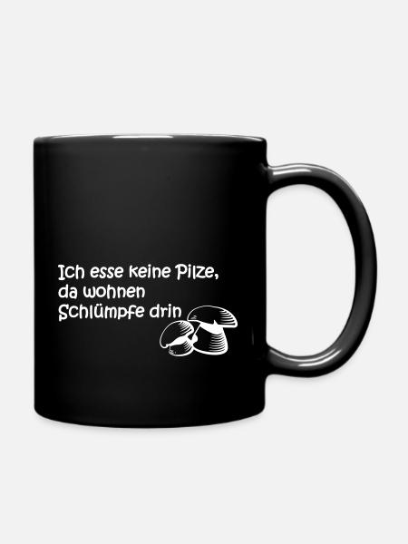 Ich esse keine Pilze - Tasse einfarbig - Schwarz