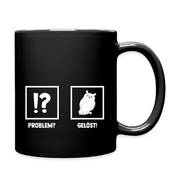 Eulen - Tasse einfarbig - Schwarz - Rechts