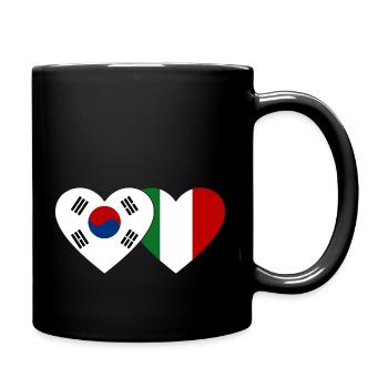 Corée du Sud Italie Drapeau Coeur - Mug uni - noir - Droite