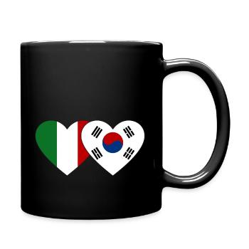Italie Corée du Sud Drapeau Coeur - Mug uni - noir - Droite
