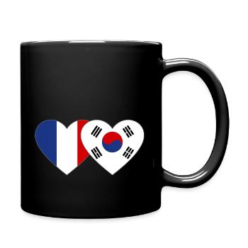France Corée du Sud Drapeau Coeur - Mug uni - noir - Droite