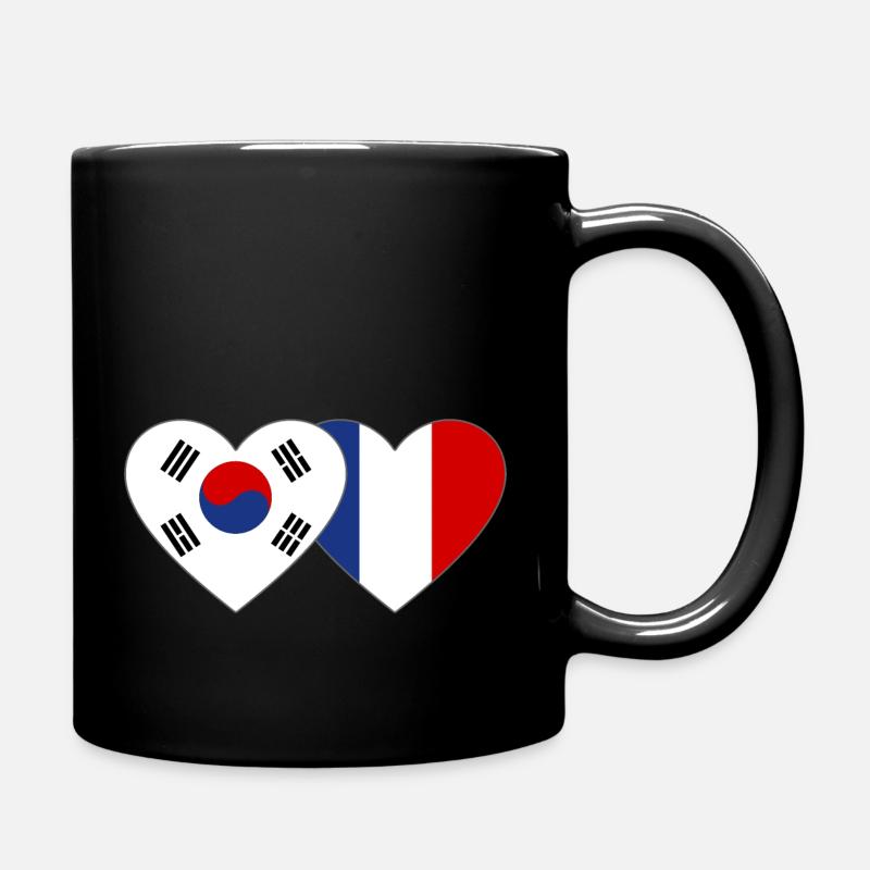 Corée du Sud France Drapeau Coeur - Mug uni - noir