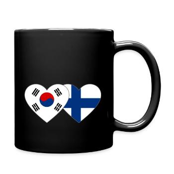 Corée du Sud Finlande Drapeau Coeur - Mug uni - noir - Droite