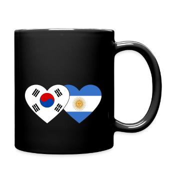 Corée du Sud Argentine Drapeau Coeur - Mug uni - noir - Droite