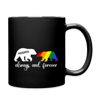Regenbogen Mama Bär Immer Liebe Unterstütze Pride LGBT - Tasse einfarbig - Schwarz - Rechts