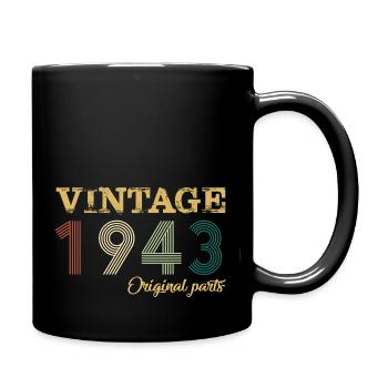 Vintage 1943 Original Parts Year Of Birth Birthday - Full Colour Mug - black - Right