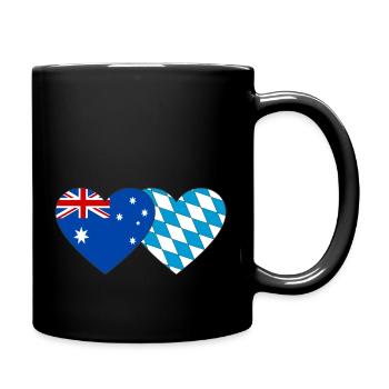 Australie Bavière Drapeau Coeur - Mug uni - noir - Droite