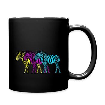 Zebras - Tasse einfarbig - Schwarz - Rechts