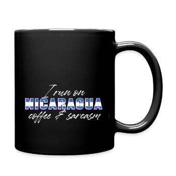 I run on nicaragua coffe and sarcasm Design - Tasse einfarbig - Schwarz - Rechts
