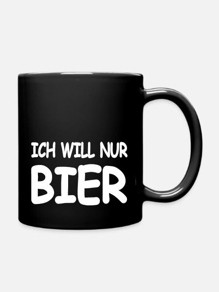 Bier - Tasse einfarbig - Schwarz