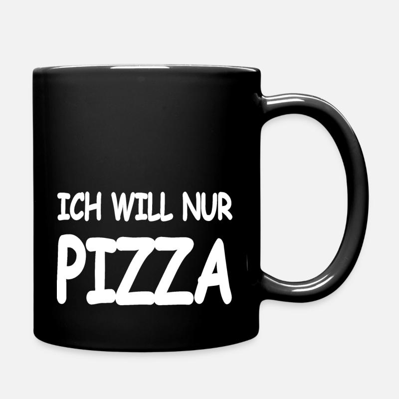 Pizza - Tasse einfarbig - Schwarz