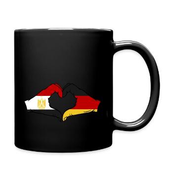 Ägypten Deutschland Flagge Hände Herzform - Tasse einfarbig - Schwarz - Rechts