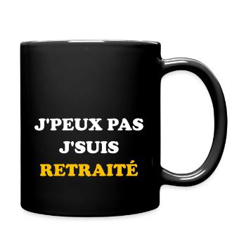I Can't Humor T-Shirt I'm Retired - Full Colour Mug - black - Right