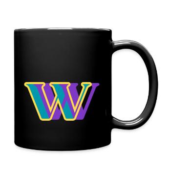 Mehrfarbiger Buchstabe w - Tasse einfarbig - Schwarz - Rechts