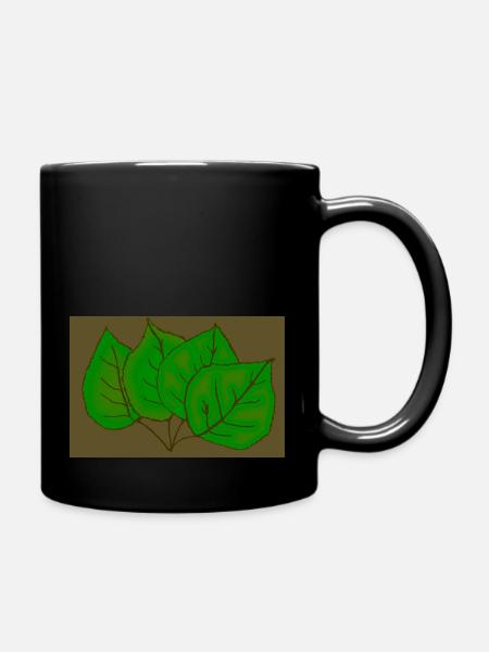Design numérique de quatre feuilles Tilleuls vert - Mug uni - noir