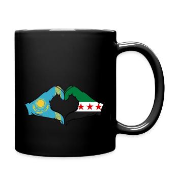 Kazakhstan Syrie Drapeau Mains Coeur Forme - Mug uni - noir - Droite