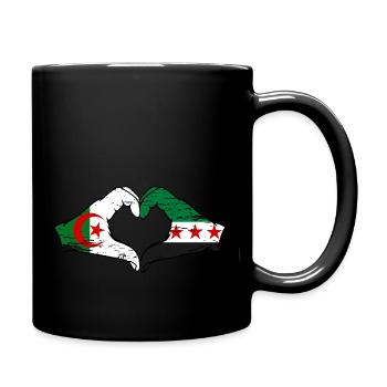 Algerien Syrien Flagge Hände Herzform used - Tasse einfarbig - Schwarz - Rechts