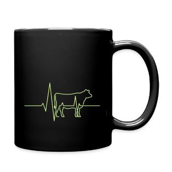 t Cow Farmer Heartbeat - Full Colour Mug - black - Right
