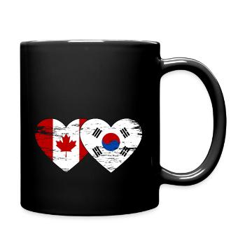 Canada Corée du Sud Drapeau Coeur Utilisé - Mug uni - noir - Droite