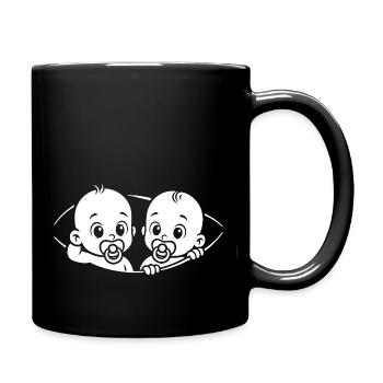 Chemise de grossesse jumeaux bientôt maman cadeau - Mug uni - noir - Droite
