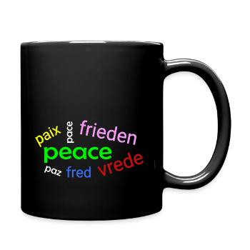 Peace word cloud - Full Colour Mug - black - Right