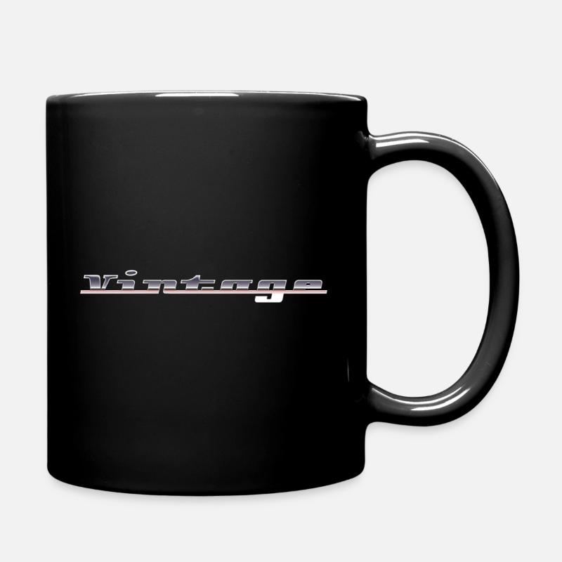 Vintage Lettering - Full Colour Mug - black