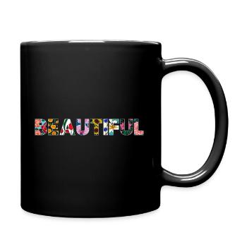 Wunderschön blühend - Tasse einfarbig - Schwarz - Rechts