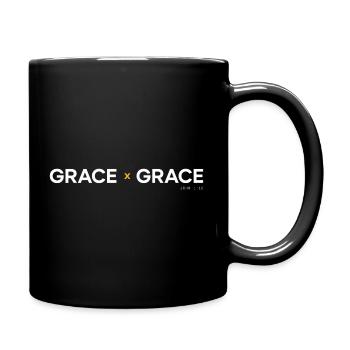 Grace for Grace – John 1:16 - Full Colour Mug - black - Right