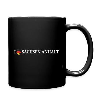I love Sachsen-Anhalt Deutschland - Tasse einfarbig - Schwarz - Rechts