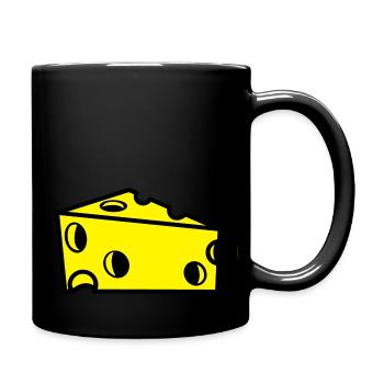 fromage suisse en tranches avec des trous - Mug uni - noir - Droite