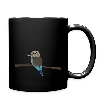 Lachender Hans - Kookaburra ohne Hintergrund - Tasse einfarbig - Schwarz - Rechts