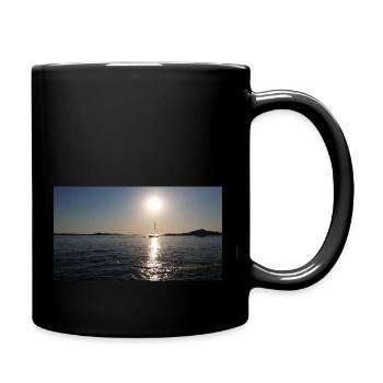 Segelboot - Tasse einfarbig - Schwarz - Rechts